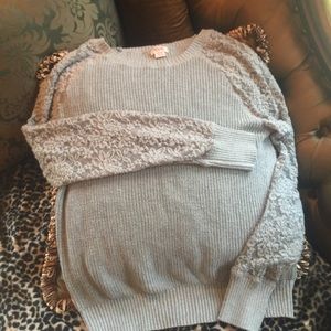 Lace sleeve sweater